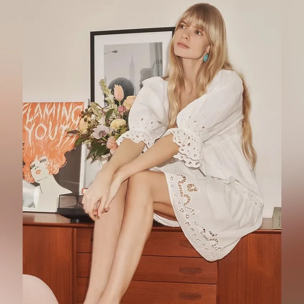 Anthropologie Audrina Eyelet Mini Dress - Picture 2 of 14